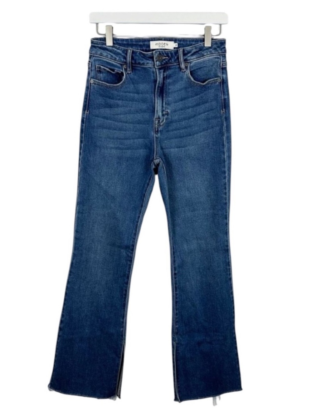 Hidden Side Slit Bootcut Jeans Medium Wash Size 27